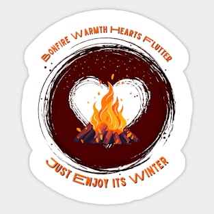 Winter Bonfire Love Sticker